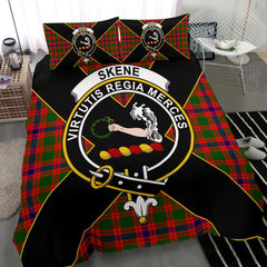Skene Tartan Crest Bedding Set - Luxury Style