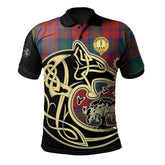 Auchinleck Tartan Polo Shirt Viking Wolf
