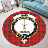 Bain Tartan Crest Round Rug