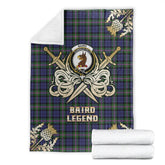Baird Modern Tartan Gold Courage Symbol Blanket