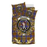 Balfour Modern Tartan Crest Bedding Set - Golden Thistle Style