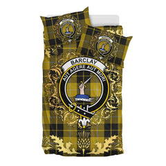 Barclay Dress Tartan Crest Bedding Set - Golden Thistle Style