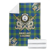 Barclay Hunting Ancient Tartan Gold Courage Symbol Blanket