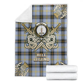 Bell of the Borders Tartan Gold Courage Symbol Blanket