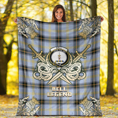 Bell of the Borders Tartan Gold Courage Symbol Blanket