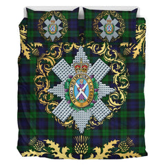 Blackwatch 01 Tartan Crest Bedding Set - Golden Thistle Style