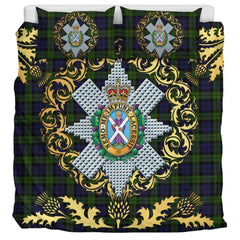 Blackwatch 02 Tartan Crest Bedding Set - Golden Thistle Style