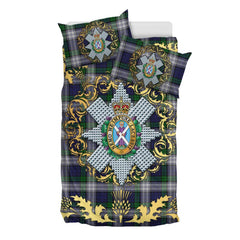 Blackwatch Dress (Asymmetrical) Tartan Crest Bedding Set - Golden Thistle Style