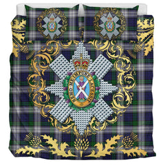 Blackwatch Dress (Asymmetrical) Tartan Crest Bedding Set - Golden Thistle Style