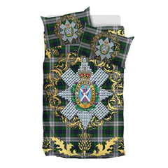 Blackwatch Dress (Symmetrical) Tartan Crest Bedding Set - Golden Thistle Style