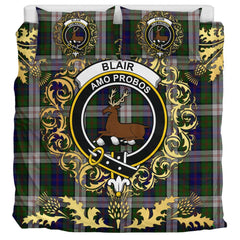 Blair Dress Tartan Crest Bedding Set - Golden Thistle Style