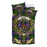 Blair Modern Tartan Crest Bedding Set - Golden Thistle Style