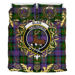 Blair Modern Tartan Crest Bedding Set - Golden Thistle Style