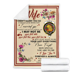 Scots Print Blanket - Fairlie Tartan Crest Blanket To My Wife Style, Gift From Scottish Husband