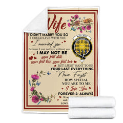 Scots Print Blanket - MacLeod (of Lewis) Tartan Crest Blanket To My Wife Style, Gift From Scottish Husband