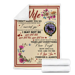 Scots Print Blanket - Rutherford Tartan Crest Blanket To My Wife Style, Gift From Scottish Husband