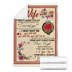 Scots Print Blanket - Stewart (Stuart) of Bute Tartan Crest Blanket To My Wife Style, Gift From Scottish Husband