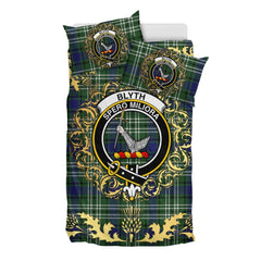 Blyth Tartan Crest Bedding Set - Golden Thistle Style