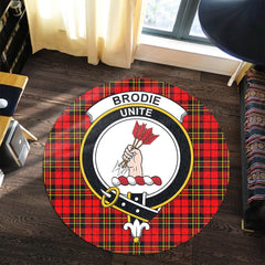 Brodie Modern Tartan Crest Round Rug