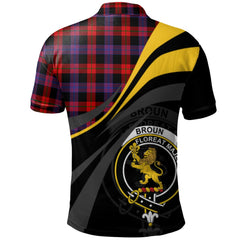 Broun Modern Tartan Polo Shirt - Royal Coat Of Arms Style