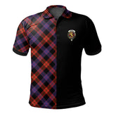 Broun Modern Tartan Polo Shirt Half of Me - Cross Style