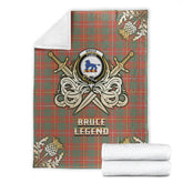 Bruce Ancient Tartan Gold Courage Symbol Blanket