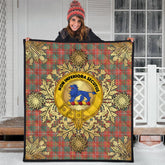 Bruce Ancient Tartan Crest Premium Quilt - Gold Thistle Style