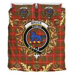 Bruce Modern Tartan Crest Bedding Set - Golden Thistle Style