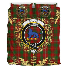Bruce Vestiarium Tartan Crest Bedding Set - Golden Thistle Style