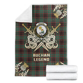 Buchan Ancient Tartan Gold Courage Symbol Blanket