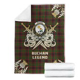 Buchan Modern Tartan Gold Courage Symbol Blanket