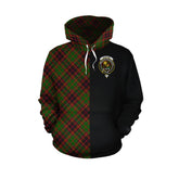 Buchan Modern Tartan Hoodie Half of Me - Cross Style