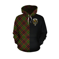 Buchan Modern Tartan Hoodie Half of Me - Cross Style