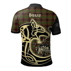 Buchan Modern Tartan Polo Shirt Viking Wolf