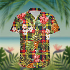 Buchanan Tartan Hawaiian Shirt Hibiscus, Coconut, Parrot, Pineapple - Tropical Garden Shirt