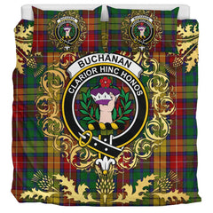 Buchanan 03 Tartan Crest Bedding Set - Golden Thistle Style