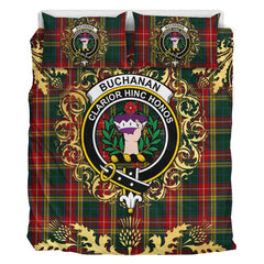 Buchanan 04 Tartan Crest Bedding Set - Golden Thistle Style