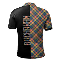 Buchanan Ancient Tartan Polo Shirt Half of Me - Cross Style