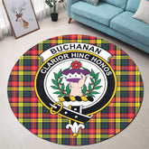 Buchanan Modern Tartan Crest Round Rug
