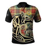 Buchanan Old Sett Tartan Polo Shirt Viking Wolf