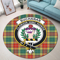 Buchanan Old Sett Tartan Crest Round Rug