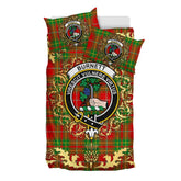 Burnett Ancient Tartan Crest Bedding Set - Golden Thistle Style