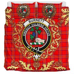 Burnett Modern Tartan Crest Bedding Set - Golden Thistle Style