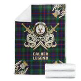Calder Modern Tartan Gold Courage Symbol Blanket