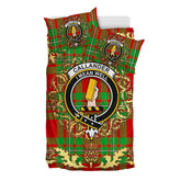 Callander Modern Tartan Crest Bedding Set - Golden Thistle Style