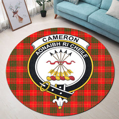 Cameron Modern Tartan Crest Round Rug