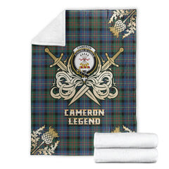 Cameron of Erracht Ancient Tartan Gold Courage Symbol Blanket