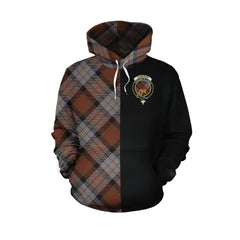 Cameron of Erracht Weathered Tartan Hoodie Half of Me - Cross Style