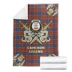 Cameron of Lochiel Ancient Tartan Gold Courage Symbol Blanket