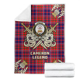 Cameron of Lochiel Modern Tartan Gold Courage Symbol Blanket